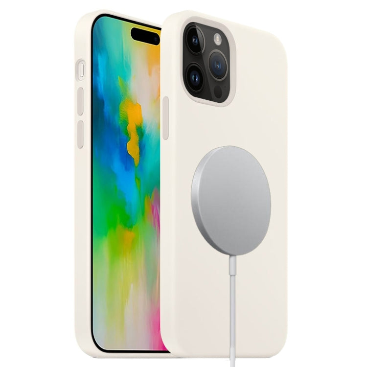 For iPhone 16 Pro Max Liquid Silicone Full Coverage MagSafe Phone Case(White) - iPhone 16 Pro Max Cases by buy2fix | Online Shopping UK | buy2fix