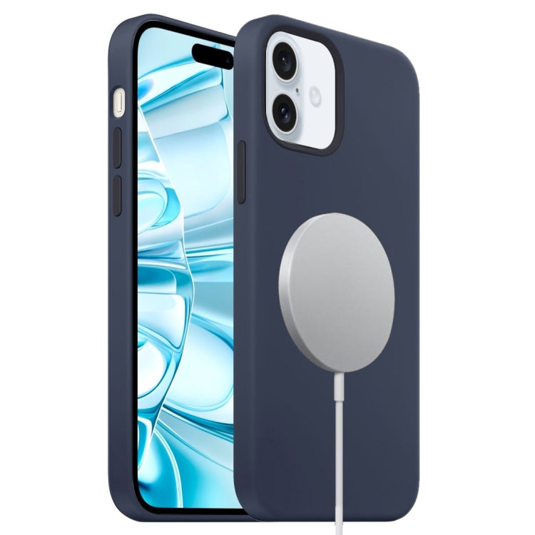 For iPhone 16 Liquid Silicone Full Coverage MagSafe Phone Case(Navy Blue) - iPhone 16 Cases by buy2fix | Online Shopping UK | buy2fix