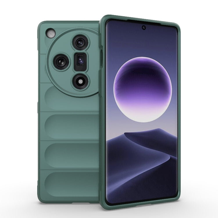 For OPPO Find X7 5G Magic Shield TPU + Flannel Phone Case(Dark Green) - OPPO Cases by buy2fix | Online Shopping UK | buy2fix