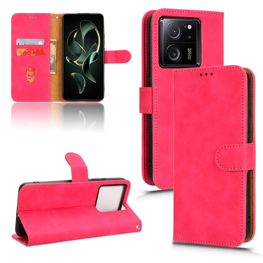 For Xiaomi Redmi K60 Ultra Skin Feel Magnetic Flip Leather Phone Case(Rose Red) - Redmi K60 Ultra Cases by buy2fix | Online Shopping UK | buy2fix