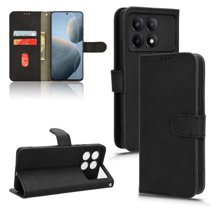 For Xiaomi Redmi K70 / K70 Pro Skin Feel Magnetic Flip Leather Phone Case(Black) - K70 Pro Cases by buy2fix | Online Shopping UK | buy2fix