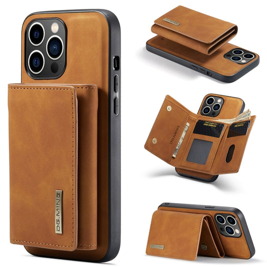 For iPhone 15 Pro DG.MING M1 Series 3-Fold Multi Card Wallet Leather Phone Case(Brown) - iPhone 15 Pro Cases by DG.MING | Online Shopping UK | buy2fix