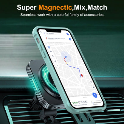 For iPhone 12 / 12 Pro MagSafe Magnetic Rotating Holder Phone Case(Lake Blue) - iPhone 12 / 12 Pro Cases by buy2fix | Online Shopping UK | buy2fix