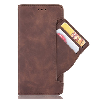 For iPhone 16 Plus Skin Feel Calf Texture Card Slots Leather Phone Case(Brown) - iPhone 16 Plus Cases by buy2fix | Online Shopping UK | buy2fix