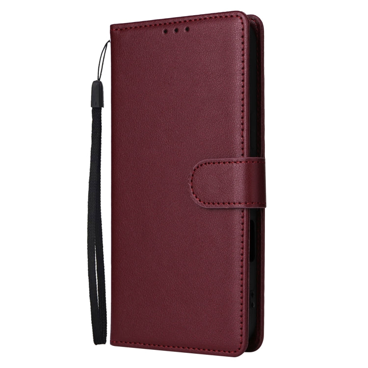 For iPhone 16 Multifunctional Horizontal Flip Leather Phone Case with Three Card Slots(Wine Red) - iPhone 16 Cases by buy2fix | Online Shopping UK | buy2fix