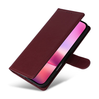 For iPhone 16 Multifunctional Horizontal Flip Leather Phone Case with Three Card Slots(Wine Red) - iPhone 16 Cases by buy2fix | Online Shopping UK | buy2fix