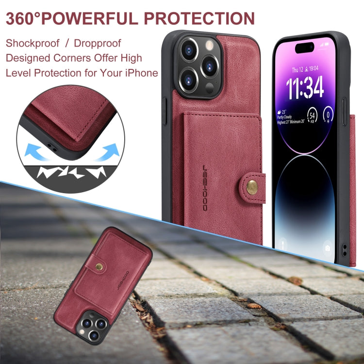 For iPhone 15 Pro Max JEEHOOD Retro Magnetic Detachable Leather Phone Case(Red) - iPhone 15 Pro Max Cases by JEEHOOD | Online Shopping UK | buy2fix