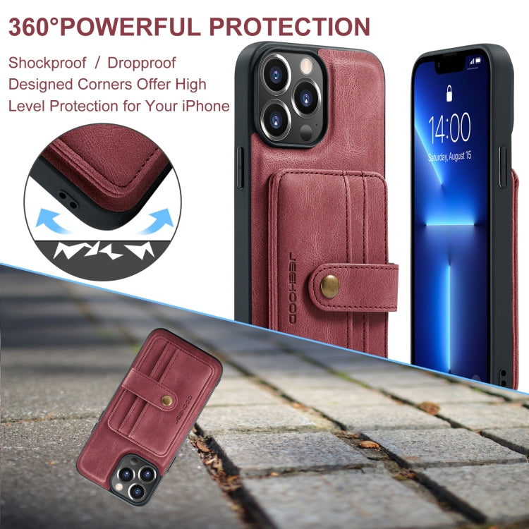 For iPhone 15 Pro Max JEEHOOD RFID Blocking Anti-Theft Magnetic PU Phone Case(Red) - iPhone 15 Pro Max Cases by JEEHOOD | Online Shopping UK | buy2fix