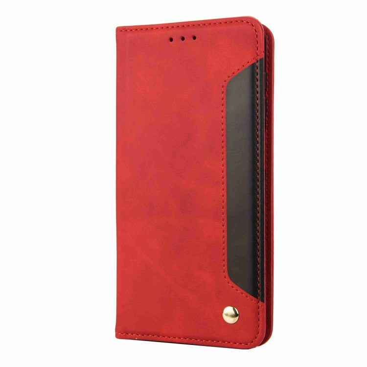 For iPhone 16 Pro Skin Feel Splicing Leather Phone Case(Red) - iPhone 16 Pro Cases by buy2fix | Online Shopping UK | buy2fix