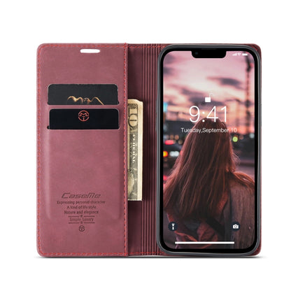 For iPhone 15 CaseMe 013 Multifunctional Horizontal Flip Leather Phone Case(Wine Red) - iPhone 15 Cases by CaseMe | Online Shopping UK | buy2fix