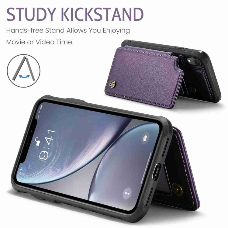 For iPhone XR CaseMe C22 Card Slots Holder RFID Anti-theft Phone Case(Purple) - More iPhone Cases by CaseMe | Online Shopping UK | buy2fix