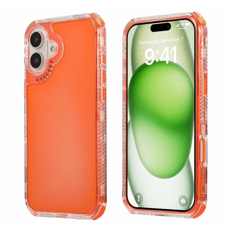 For iPhone 16 Dreamland 3 in 1 Clear Color Transparent Frame PC + TPU Phone Case(Orange) - iPhone 16 Cases by buy2fix | Online Shopping UK | buy2fix