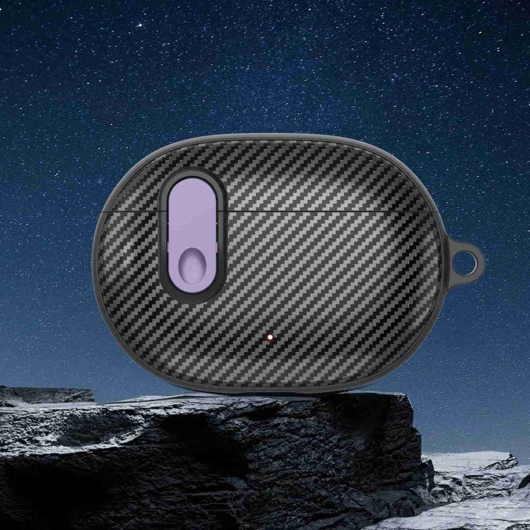 For Beats Studio Buds Switch Carbon Fiber Wireless Earphones Protective Case(Black Purple) - Other Case by buy2fix | Online Shopping UK | buy2fix