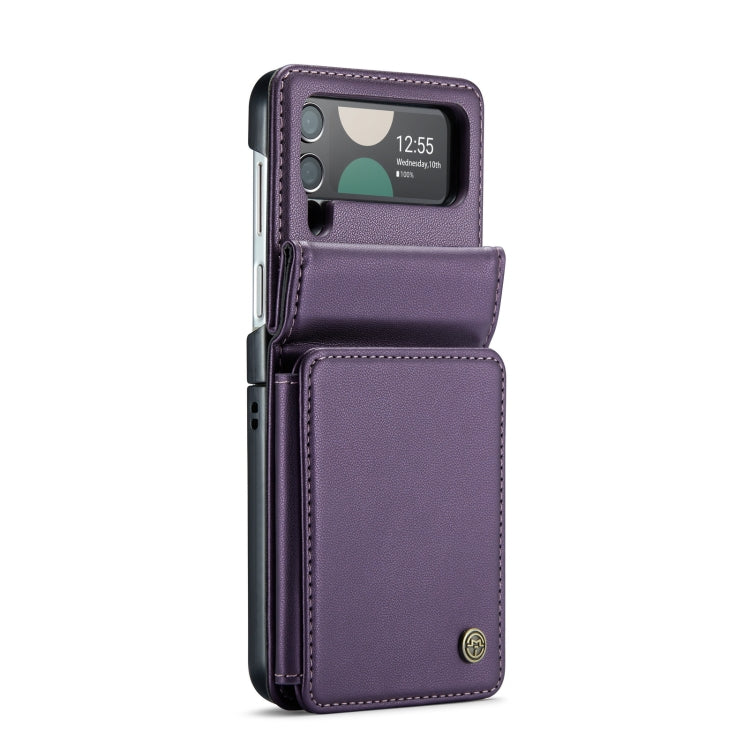 For Samsung Galaxy Z Flip4 5G CaseMe C22 PC+TPU Business Style RFID Anti-theft Leather Phone Case(Purple) - Galaxy Z Flip4 5G Cases by CaseMe | Online Shopping UK | buy2fix