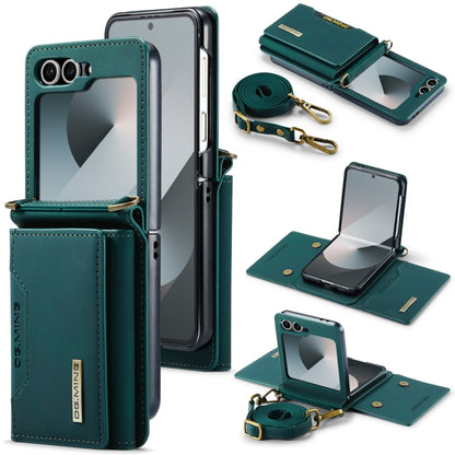 For Samsung Galaxy Z Flip6 DG.MING M2 Series Card Bag Magnetic Leather Phone Case(Green) - Galaxy Z Flip6 5G Cases by DG.MING | Online Shopping UK | buy2fix