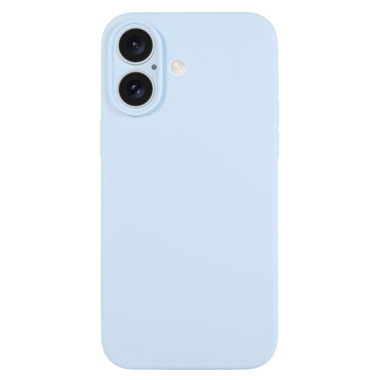 For iPhone 16 Pure Color Liquid Silicone Fine Pore Phone Case(Sky Blue) - iPhone 16 Cases by buy2fix | Online Shopping UK | buy2fix