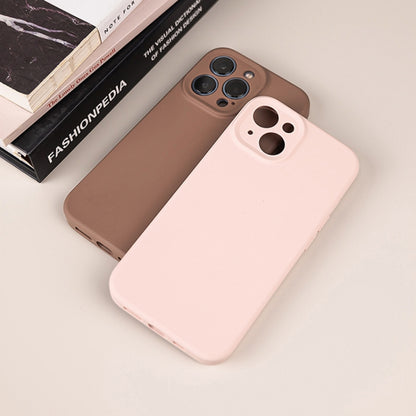 For iPhone 16 Pro Pure Color Liquid Silicone Fine Pore Phone Case(Light Brown) - iPhone 16 Pro Cases by buy2fix | Online Shopping UK | buy2fix