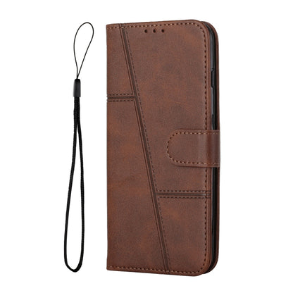 For Motorola Moto G Stylus 5G 2024 Stitching Calf Texture Buckle Leather Phone Case(Brown) - Motorola Cases by buy2fix | Online Shopping UK | buy2fix