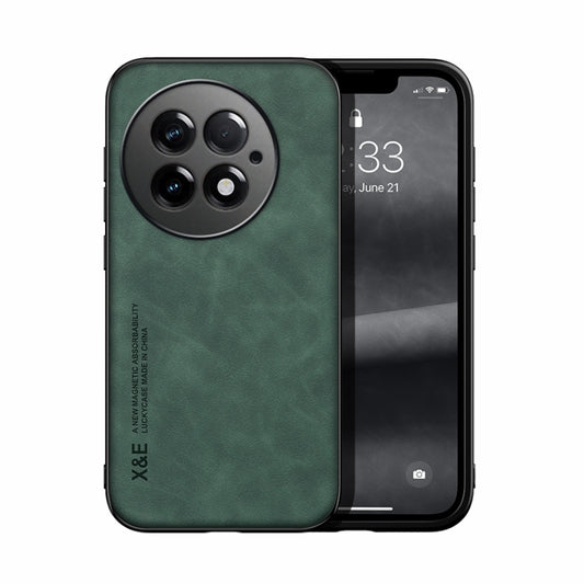 For OnePlus 13 Skin Feel Magnetic Leather Back Phone Case(Green) - OnePlus Cases by buy2fix | Online Shopping UK | buy2fix