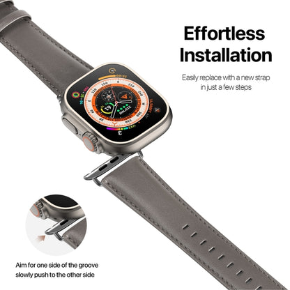 For Apple Watch 42mm DUX DUCIS YS Series Genuine Leather Watch Band(Grey) - Watch Bands by DUX DUCIS | Online Shopping UK | buy2fix