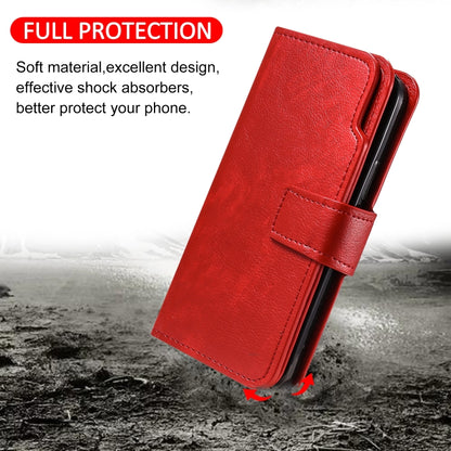 For iPhone 16 Tri-Fold 9-Card Wallets Leather Phone Case(Red) - iPhone 16 Cases by buy2fix | Online Shopping UK | buy2fix