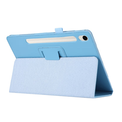 For Samsung Galaxy Tab S9+ Litchi Texture Leather Tablet Case with Holder(Sky Blue) - Other Galaxy Tab PC by buy2fix | Online Shopping UK | buy2fix