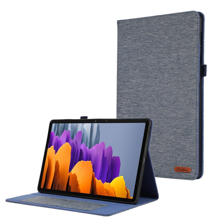 For Samsung Galaxy Tab S9 Horizontal Flip TPU + Fabric PU Leather Tablet Case(Dark Blue) - Galaxy Tab S9 Cases by buy2fix | Online Shopping UK | buy2fix