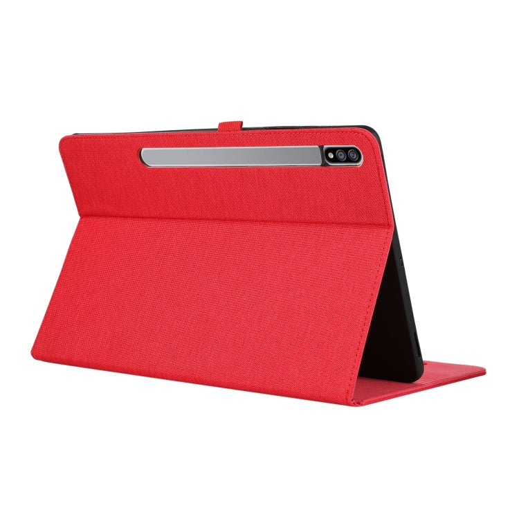 For Samsung Galaxy Tab S9 Ultra Horizontal Flip TPU + Fabric PU Leather Tablet Case(Red) - Galaxy Tab S9 Ultra Cases by buy2fix | Online Shopping UK | buy2fix