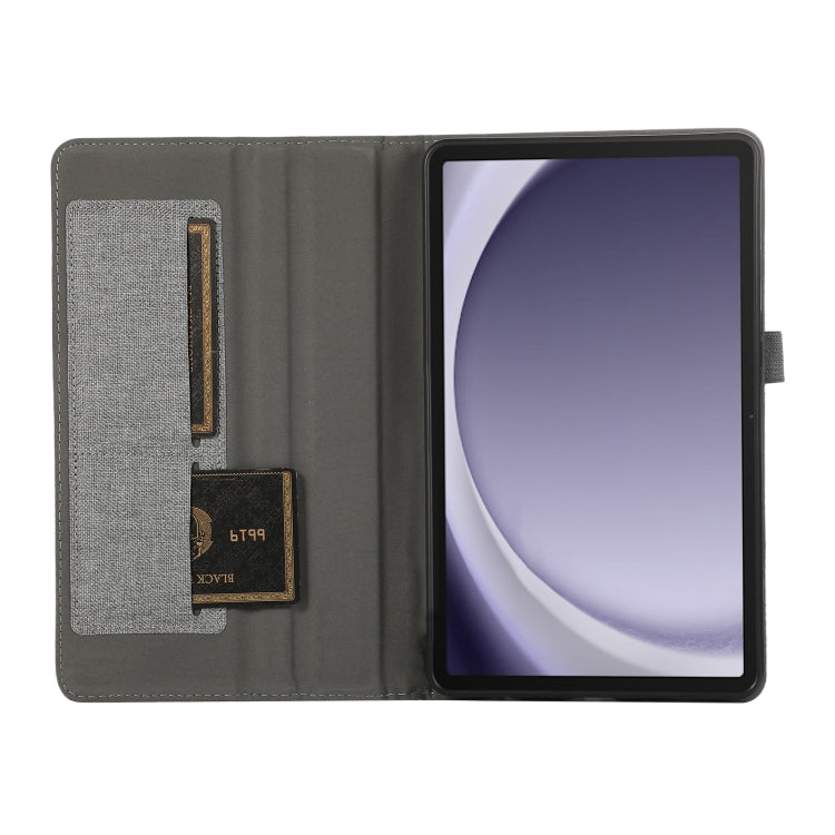 For Samsung Galaxy Tab A9 Horizontal Flip TPU + Fabric PU Leather Tablet Case(Grey) - Galaxy Tab A9 by buy2fix | Online Shopping UK | buy2fix