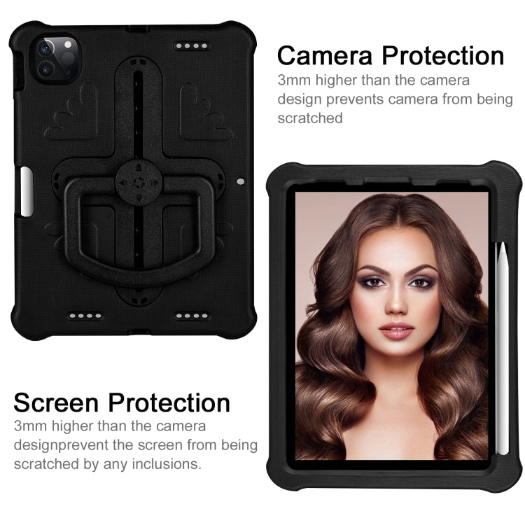 For iPad Pro 11 2024 Shield 360 Rotation Handle EVA Shockproof PC Tablet Case(Black) - iPad Pro 11 2024 Cases by buy2fix | Online Shopping UK | buy2fix