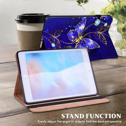 For Samsung Galaxy Tab S6 T860 Crystal Texture Painted Leather Tablet Case(Diamond Butterflies) - Tab S6 10.5 T860 / T865 by buy2fix | Online Shopping UK | buy2fix