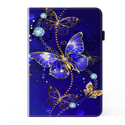 For Samsung Galaxy Tab S9 / S9 FE Crystal Texture Painted Leather Tablet Case(Diamond Butterflies) - Galaxy Tab S9 FE by buy2fix | Online Shopping UK | buy2fix