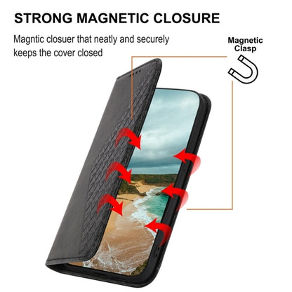 For Motorola Moto G Stylus 5G 2024 Cubic Grid Calf Texture Magnetic Leather Phone Case(Black) - Motorola Cases by buy2fix | Online Shopping UK | buy2fix