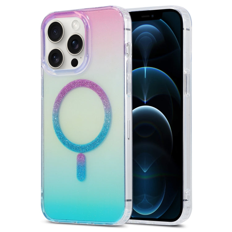 For iPhone 12 Pro Magic Diamond Blu-ray MagSafe Phone Case(Purple Blue Gradient) - iPhone 12 / 12 Pro Cases by buy2fix | Online Shopping UK | buy2fix