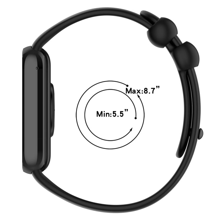 For Xiaomi Mi Band 8 Pro Solid Color Black Buckle Silicone Watch Band(Light Grey) - Watch Bands by buy2fix | Online Shopping UK | buy2fix