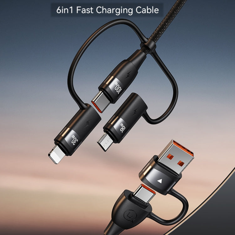 USAMS US-SJ646 U85 2m PD100W 6 in 1 Alloy Multifunctional Fast Charging Cable(Purple) - Multifunction Cable by USAMS | Online Shopping UK | buy2fix