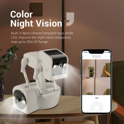 ESCAM PT212 4MP Dual Lens Robot Dog WiFi Camera Supports Cloud Storage/Two-way Audio/Night Vision, Specification:EU Plug - Wireless Camera by ESCAM | Online Shopping UK | buy2fix