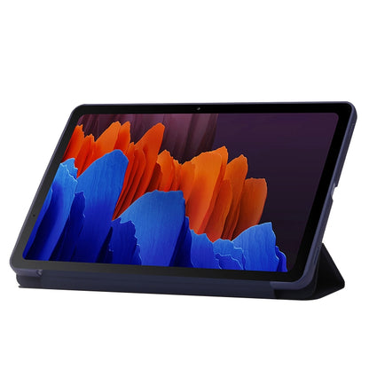 For Samsung Galaxy Tab S9+ 3-Fold Holder Silicone Leather Tablet Case(Dark Blue) - Galaxy Tab S9+ Cases by buy2fix | Online Shopping UK | buy2fix