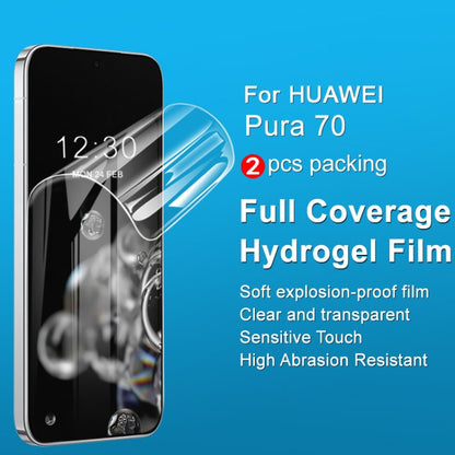 For Huawei Pura 70 2pcs imak Curved Full Screen Hydrogel Film Protector - Huawei Tempered Glass by imak | Online Shopping UK | buy2fix