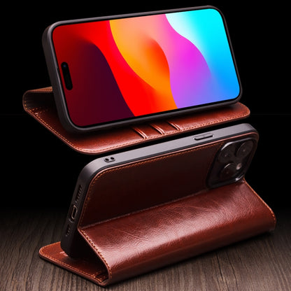 For iPhone 16 Plus QIALINO Classic Genuine Leather Phone Case(Brown) - iPhone 16 Plus Cases by QIALINO | Online Shopping UK | buy2fix