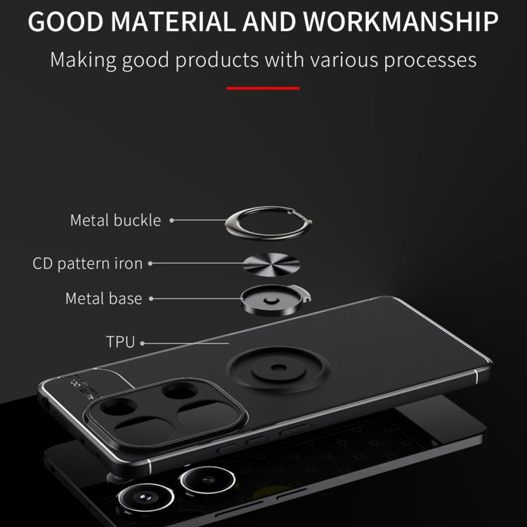 For Xiaomi Redmi Note 13 Pro 4G Metal Ring Holder TPU Phone Case(Black) - Note 13 Pro Cases by buy2fix | Online Shopping UK | buy2fix