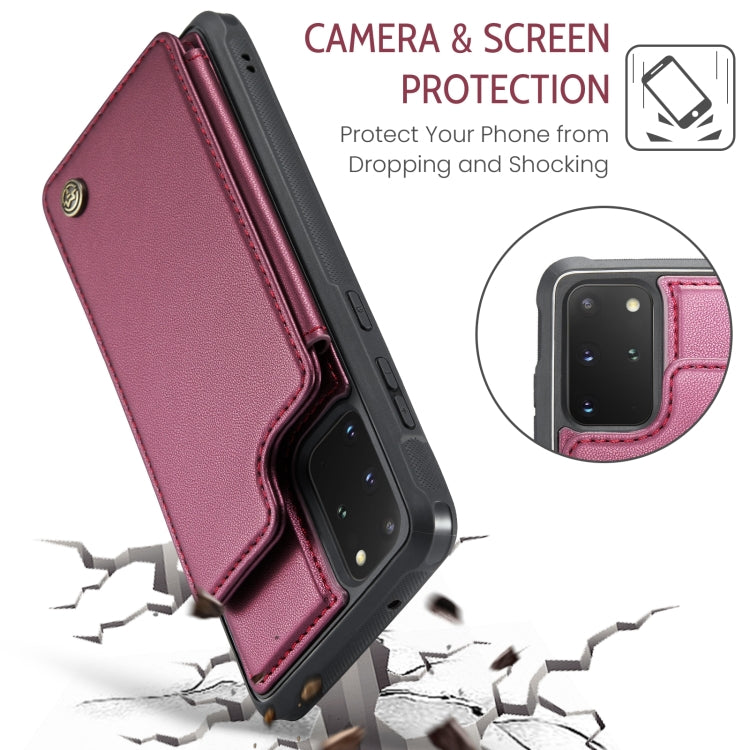 For Samsung Galaxy A14 CaseMe C22 Card Slots Holder RFID Anti-theft Phone Case(Wine Red) - Galaxy Phone Cases by CaseMe | Online Shopping UK | buy2fix