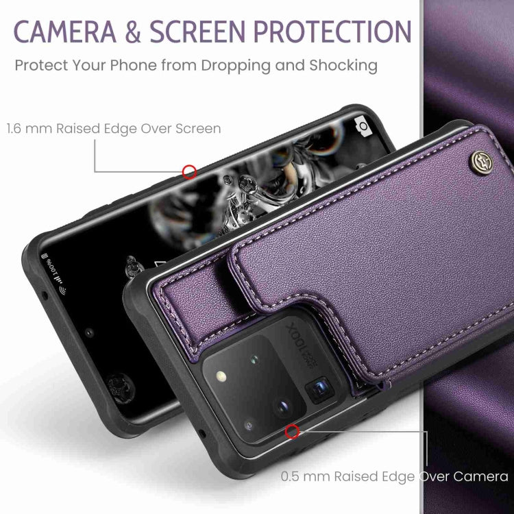 For Samsung Galaxy S20 Ultra CaseMe C22 Card Slots Holder RFID Anti-theft Phone Case(Purple) - Galaxy Phone Cases by CaseMe | Online Shopping UK | buy2fix