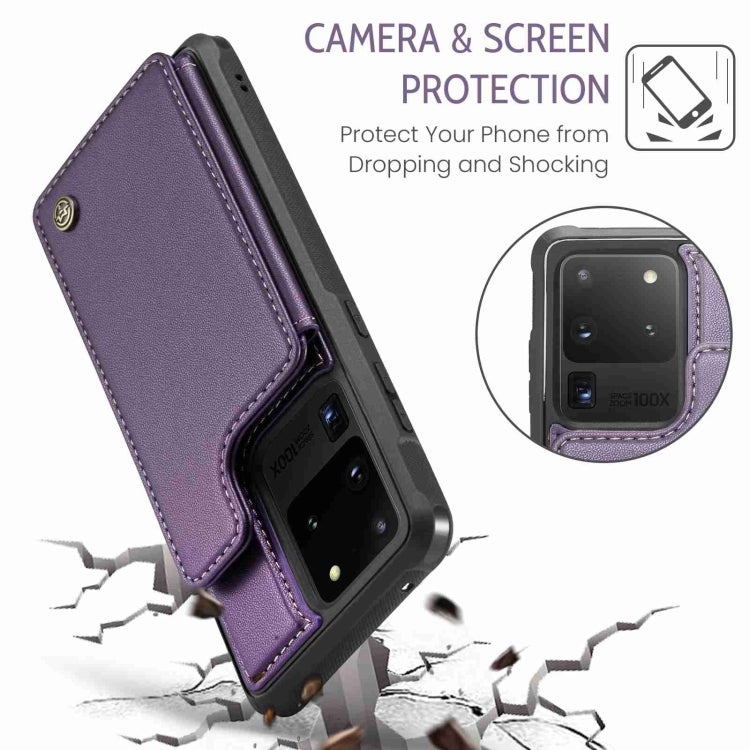 For Samsung Galaxy S20 Ultra CaseMe C22 Card Slots Holder RFID Anti-theft Phone Case(Purple) - Galaxy Phone Cases by CaseMe | Online Shopping UK | buy2fix