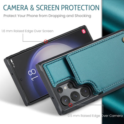 For Samsung Galaxy S23 Ultra 5G CaseMe C22 Card Slots Holder RFID Anti-theft Phone Case(Blue Green) - Galaxy S23 Ultra 5G Cases by CaseMe | Online Shopping UK | buy2fix