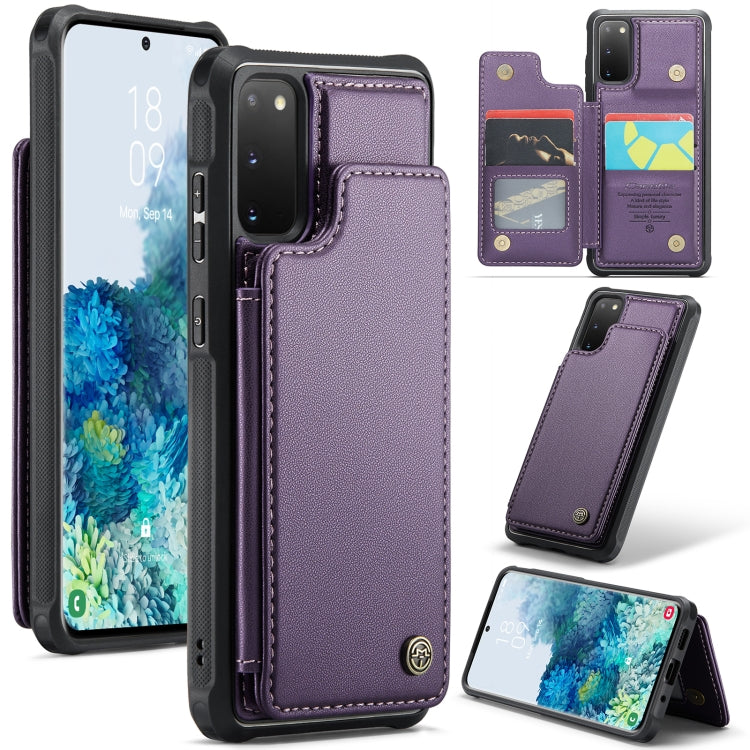 For Samsung Galaxy S20 CaseMe C22 Card Slots Holder RFID Anti-theft Phone Case(Purple) - Galaxy Phone Cases by CaseMe | Online Shopping UK | buy2fix