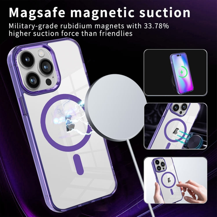 For iPhone 14 Ice Color Magnetic Series PC + Acrylic Magsafe Phone Case(Transparent) - iPhone 14 Cases by buy2fix | Online Shopping UK | buy2fix