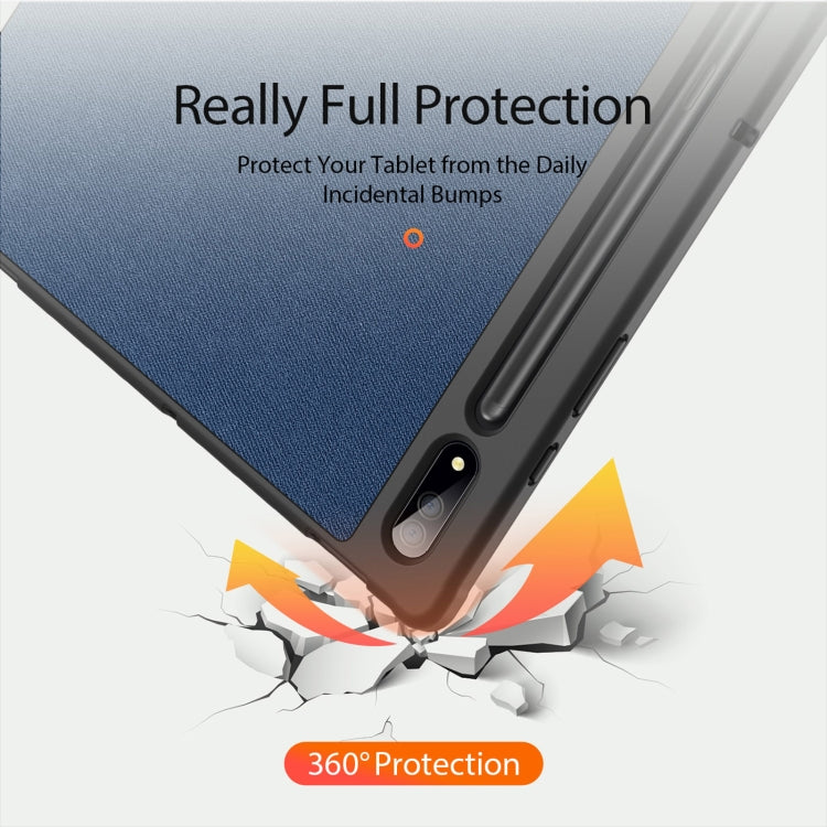 For Samsung Galaxy Tab S10 Ultra DUX DUCIS Domo Series Magnetic Flip Leather Tablet Case(Blue) - Other Galaxy Tab PC by DUX DUCIS | Online Shopping UK | buy2fix