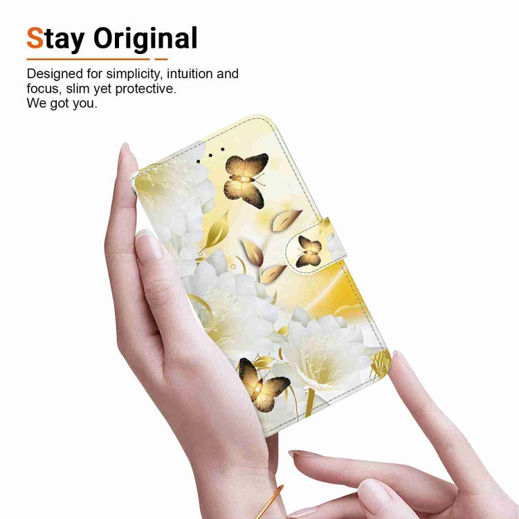 For OnePlus 11 Crystal Texture Colored Drawing Leather Phone Case(Gold Butterfly Epiphyllum) - OnePlus Cases by buy2fix | Online Shopping UK | buy2fix