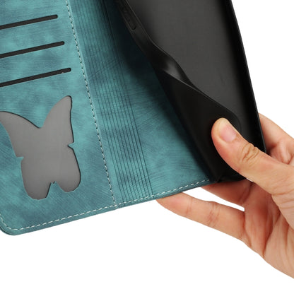 For Xiaomi Poco X5 Pro / Redmi Note 12 Pro 5G Butterfly Cat Embossing Flip Leather Phone Case(Wathet) - Xiaomi Cases by buy2fix | Online Shopping UK | buy2fix